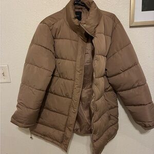 F21 Taupe Puffer Jacket